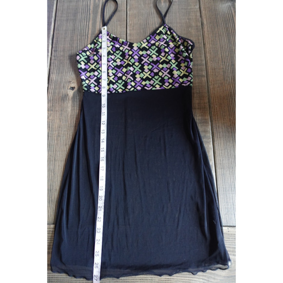 Vintage Y2K Dress Womens Medium Sheer Mesh Cami Babydoll Slip Mini Nighty Grunge - Picture 6 of 8